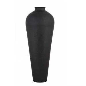 Jarrón de hierro negro, pieza decorativa multiusos moderna para flores, plantas, centro de mesa, hogar, oficina y espacio vital de la India - Product Image 3