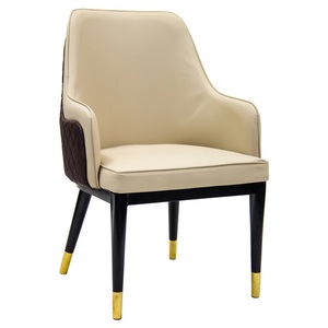 Luxury TQC White Lather <b>Sofa</b> Chair Metal <b>Wood</b> <b>Frame</b> Modern Design for Living Room Hotel Restaurant Cafe Decorative Furniture - Product Image 4