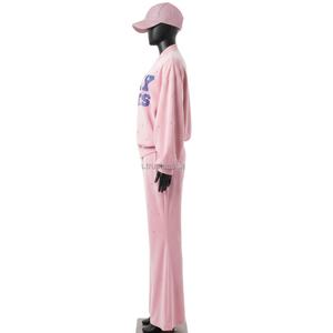 Conjunto Deportivo Premium para Mujer, 280 GSM, Rosa Suave, Rosa Cristal, con Pedrería, Logotipo Personalizado por Transferencia Térmica, Ropa Casual, Tallas Grandes - Product Image 2