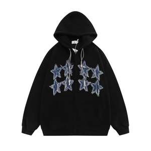 Oem Manufacturer Quality Plain Hoodies Brand Unisex 380Gsm 480 Gsm French Terry Streetwear Applique Embroidery Hoodie - Product Image 1
