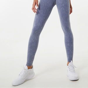 BIVIGAOS Autumn <b>Winter</b> Mid Waist Solid Shark Acid Wash <b>Women</b> Seamless Fleece Warm Slim Thin Sports Fitness <b>Leggings</b> - Product Image 6