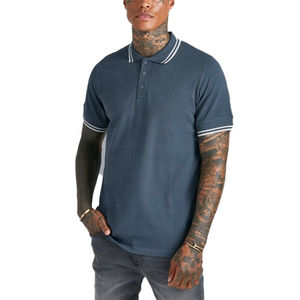 Vente en gros de polo en coton piqué de haute qualité pour homme avec boutons actifs, polo imprimé de couleur différente avec col - Product Image 4