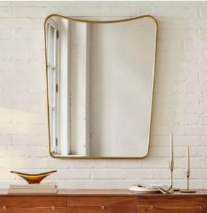 Handmade Eco-Friendly Lightweight Modern Brass Frame Wall Mirror Decor Stylish Glass Home Hotel <b>Bathroom</b> Customizable Color - Product Image 6