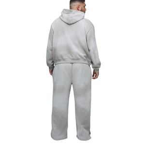 Conjuntos personalizados para hombre con logotipo impreso, sudaderas con capucha, pantalones de chándal de pierna ancha, chándal de dos piezas de talla grande para hombre - Product Image 5