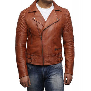 Chaqueta de cuero de diseño de moda de alta calidad para hombre, chaqueta de cuero de motocicleta para hombre, chaqueta de cuero para hombre - Product Image 3