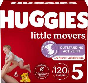 Pañales Huggies Talla 5, Pañales para Bebés Little Movers, Talla 5 (más de 27 lbs), 120 Unidades (2 Paquetes de 60) - Product Image 4