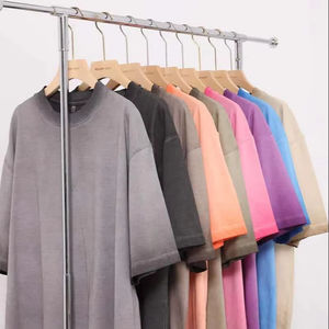 Camiseta Casual de Corte Regular, Transpirable, con Cuello Redondo, Estilo Vintage, Lavada al Ácido, Desgastada, para Hombre, Lavado Gradual al Ácido - Product Image 1