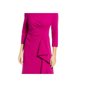 Abito da Cocktail Formale Eliza J per Signore Taglie Forti, Rosa con Volant, Ricami in Pizzo, Stile Impero, Vestito Aderente con Stampa Patchwork Estiva - Product Image 2