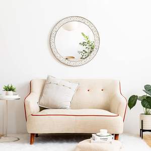 30" Round Wall <b>Mirror</b> Rustic Wooden <b>Frame</b> Circle <b>Large</b> Wall Mounted Bathroom <b>Mirror</b> Distressed Hanging - Product Image 6