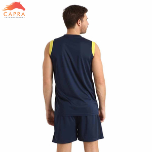 ออกแบบชุดวอลเลย์บอลโพลีเอสเตอร์ 100% แบบกำหนดเองด้วยเทคนิคการรีดร้อน พร้อมโลโก้และป้ายสั่งทำพิเศษสำหรับกีฬาผู้ชาย - Product Image 4