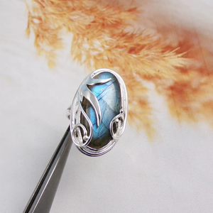 Anillo de labradorita al por mayor, regalo de boda, joyería de la mejor calidad, anillo sólido de Plata de Ley 925, anillo de promesa de piedras preciosas hecho a mano - Product Image 6