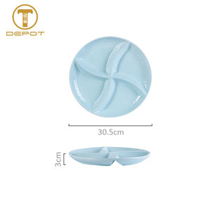 Bandeja de fruta dividida <span class=keywords><strong>en</strong></span> <span class=keywords><strong>3</strong></span> compartimentos, juego de cuencos de cerámica para 4 platos de vajilla de cerámica appetize - Product Image 3