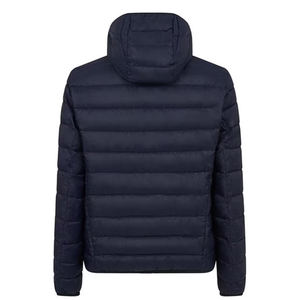 Veste d'hiver en duvet personnalisée de la meilleure qualité pour hommes Manteau en toile brillant à la mode promotionnel avec col montant et logo sur le devant - Product Image 4