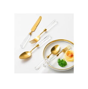 เครื่องใช้บนโต๊ะอาหารเครื่องทองเหลืองและด้ามจับทำจากเรซินสีสันสดใส - Product Image 4