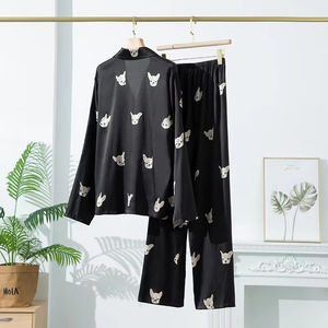 Conjunto de Pijamas de Lujo, Estilo Nuevo, Manga Larga, Seda Satén, Ropa de Dormir para Mujer, Conjunto de Pijamas para Adultos, Ropa de Casa para Chicas, Traje para Fiesta Nocturna - Product Image 6