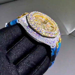 Montre Hip Hop personnalisée avec diamants VVS, pour homme, luxe, mouvement analogique Miyota, bracelet en acier inoxydable, cadran en verre, cadeau idéal - Product Image 3