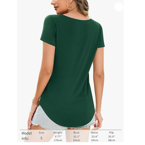 Nouveauté T-shirt 100% coton pour femmes, haut décontracté de la meilleure qualité avec décoration personnalisée à motif solide, coupe ajustée, design compressé - Product Image 3