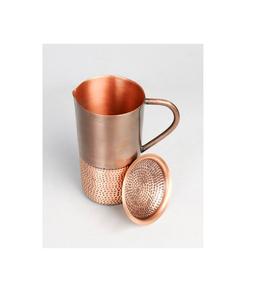 Pichet à eau traditionnel indien en cuivre avec un design battu à la main et un éclat naturel conçu et ayurvédique avantages de bien-être - Product Image 1