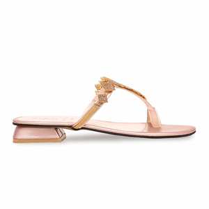 Sandales à talons dorées FN0729 Chappal élégant et fantaisie - Product Image 4