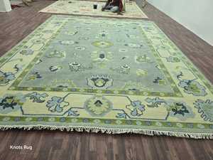 Tapis turc moderne haut Antique Oushak laine tapis ensemble coton noué à la main pour Room-8x10 de séjour 10x14 12x15 tailles pour l'exercice - Product Image 2