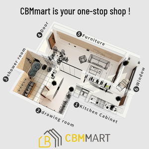 Armoire de cuisine moderne et mince de style Shaker CBMmart, finition mélaminée en placage de bois, armoire en MDF et contreplaqué, îlot de cuisine, fourniture directe d'usine - Product Image 5