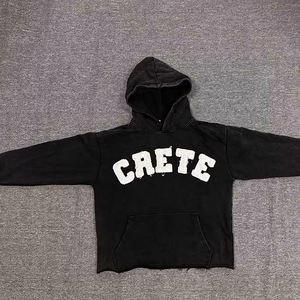 Personnalisé surdimensionné 100% coton Vintage acide soleil fondu lavage pull à capuche hommes polaire recadrée en détresse Patch thermique Applique - Product Image 1