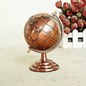 Globo terráqueo de metal de mesa con etiquetas de país para el aula, estudio, oficina, escritorio, colección de viaje o exhibición de regalo de boda - Product Image 2