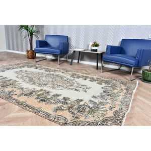 Tapis vintage 5,4 x 8,8 pieds, grand tapis turc, tapis en laine marron à motifs floraux - Product Image 3