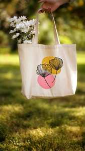 Bolso Tote de lona de algodón orgánico con estampado personalizado de primera calidad, elegante, duradero y ecológico - Product Image 5