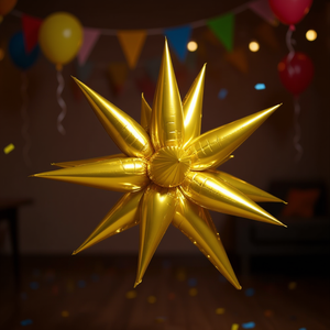 Balloon Estrella Multipunta Gold 67cm Party <b>Decoration</b> - Product Image 3