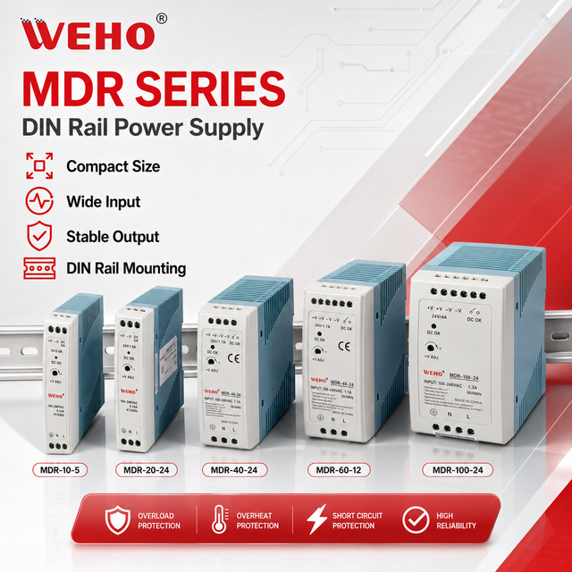 MDR 10W 20W 40W 60W 100W 5V 12V 24V 36V 48V MDR Series AC to DC Industrial Smps Ultra-thin Din Rail Switching Power Supply