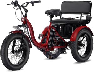 Due posti triciclo elettrico per adulti, pieghevole 3 ruote bici elettrica con sedile del passeggero, 48V 15Ah batteria - Product Image 2