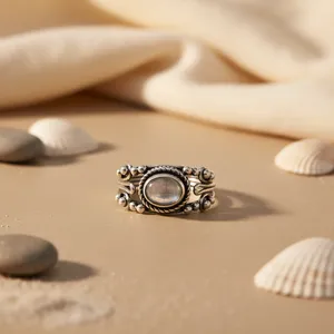 แหวนเงินแท้ 925 ประดับมูนสโตน สำหรับผู้หญิง สวมใส่ได้ทุกวัน - Product Image 1