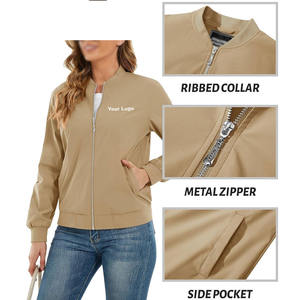 Gran oferta 2025, precio bajo, alta calidad, diseño de cuello personalizado, chaquetas Bomber para mujer/chaquetas Bomber para mujer más vendidas, alta calidad - Product Image 4