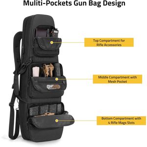 Trakiom 36 Inch Soft Sporting Case Double Backpack Professional Sporting Accessory Bag Lockable Zippers Molle Webbing Padded - Product Image 3