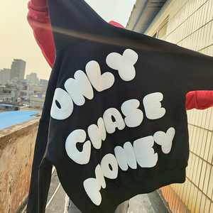 Sudadera con capucha de alta calidad, fabricante de ropa personalizada, Impresión de soplo, letras, hombros caídos, cremallera, bordado, lavado con piedra ácida, Sudadera con capucha - Product Image 6