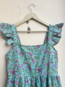 Vestido indio de algodón con estampado de bloques a mano, túnicas de verano florales Vintage con escote cuadrado y decoración de borlas, estilo de vestido largo - Product Image 6