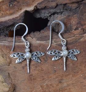 Bijoux en argent faits à la main, cabochon de perles et de pierres précieuses, boucles d'oreilles en argent massif 925 fabriquées à la main, estampillées en argent 925 - Product Image 3