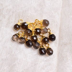 Colgante de lágrima de cuarzo ahumado, collar galvanizado de piedras preciosas facetadas, joyería hecha a mano para mujer, abalorio de cristal curativo - Product Image 4