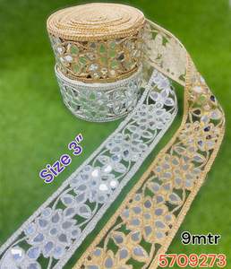 Custom Made <b>Sequins</b> Embroidered Lace with Vintage Floral Design Eco-Friendly Luxury for Any Fabric Creation - Product Image 6