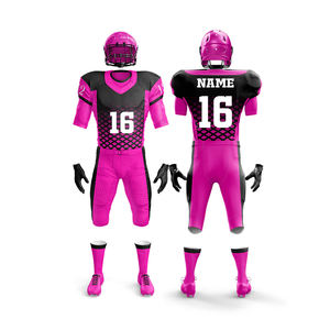 Fabricant d'uniformes de football américain personnalisés OEM, tissu robuste, ensemble de maillots et pantalons, respirant, séchage rapide - Product Image 2