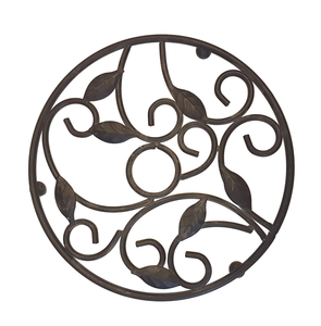 Dessous de plat rond en aluminium de conception unique en couleur noire pour Pan & Hotpot Table à manger Protection contre les dommages causés par la chaleur - Product Image 1