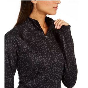 Ideology Maglia da donna traspirante con zip a un quarto stampata nera taglia XX-Large - Product Image 3