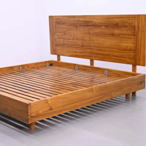 Cadre de lit fait main avec pied de lit, en bois massif, taille King, luxe, qualité supérieure, meubles de chambre à coucher sculptés. - Product Image 1