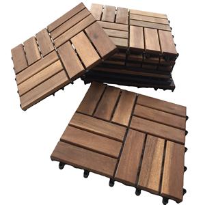 Dalles de terrasse modernes en bois d'acacia 300x300mm, antidérapantes, imperméables, lisses, bicolores, pour extérieur, maison, jardin, terrasse, cour - Product Image 3