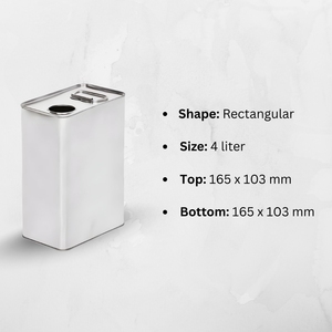 Rectangular Matte <b>Tinplate</b> Paint Can for Chemical Storage 4L - Product Image 2