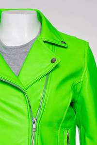 Nuevo estilo, chaqueta de cuero para mujer, chaqueta de Safari para mujer, chaqueta de cuero gruesa Vintage para motocicleta para mujer, acabado tejido - Product Image 3