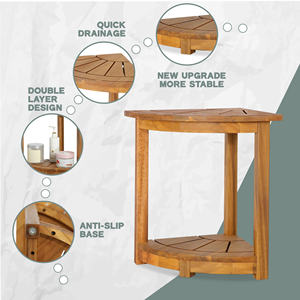 Taburete de esquina de madera para asientos que ahorran espacio y Decoración elegante en la sala de estar o el dormitorio - Product Image 6
