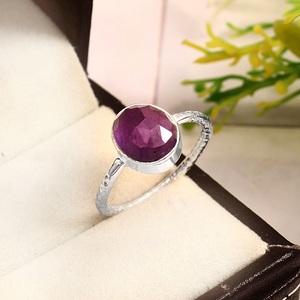 Anillo de compromiso clásico de Plata de Ley 925 para mujer, ajuste de bisel, amatista de corte ovalado - Product Image 6