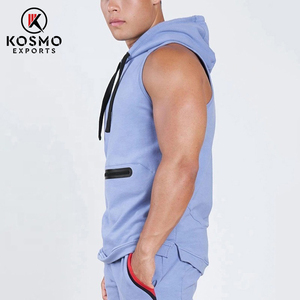 Custom Logo <b>Hoodies</b> Fitness Sports Tank Top With Hood Gym Training Mesh <b>Sleeveless</b> <b>Hoodies</b> for Men - Product Image 3